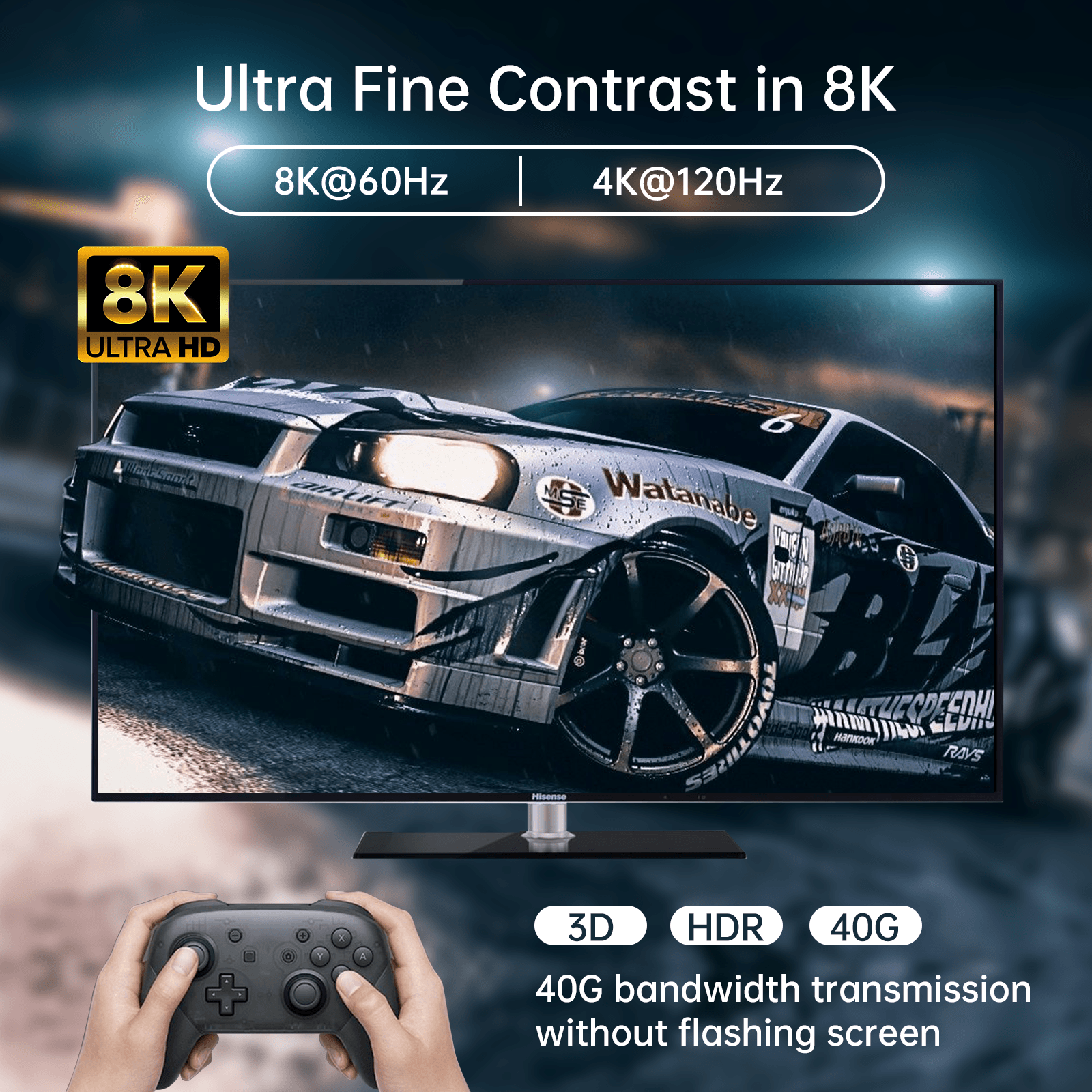 8K@60Hz HDMI Splitter 1 in 4 Out, MT-VIKI 1x4 Aluminum HDMI Splitter,4K@120Hz（SP184） - MT-VIKI