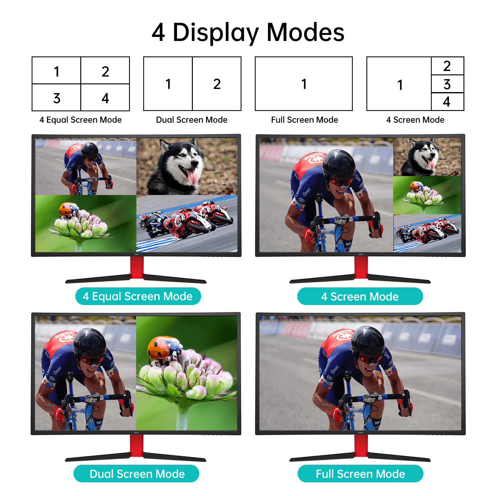 4K 30hz Quad HDMI Multi-viewer 4 in 1 out 4 to 1 Monitor Multiviewer (SW041C) - MT-VIKI