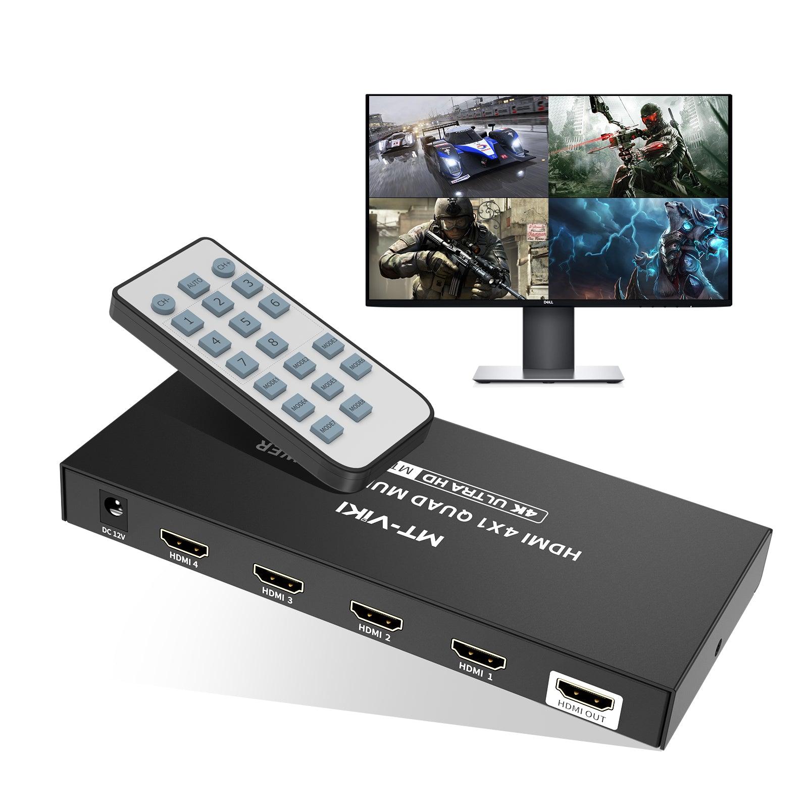 4K 30hz Quad HDMI Multi-viewer 4 in 1 out 4 to 1 Monitor Multiviewer (SW041C) - MT-VIKI