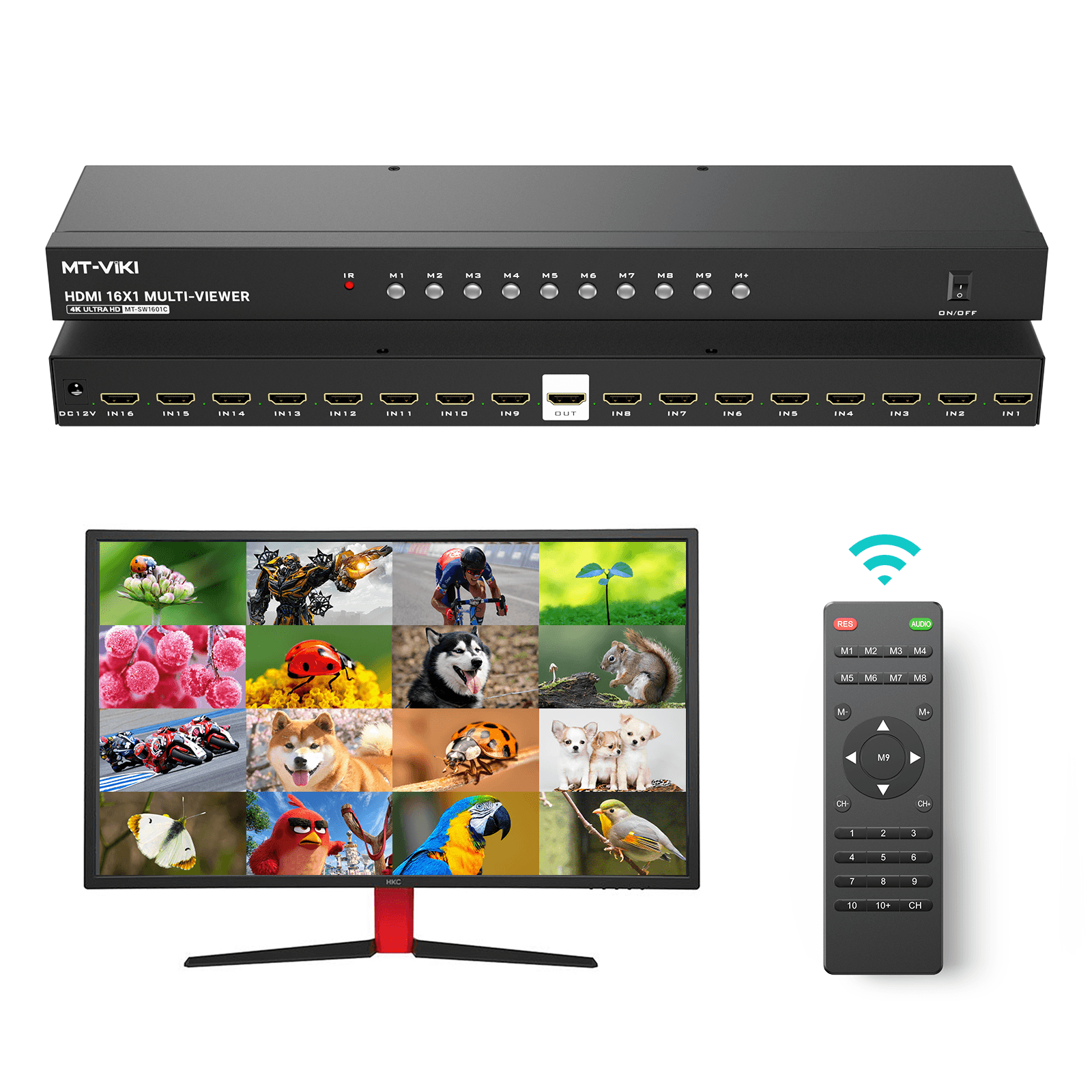 4K 30hz HDMI Multi-viewer 16x1 Multiviewer 16 to 1 Monitor (SW1601C) - MT-VIKI