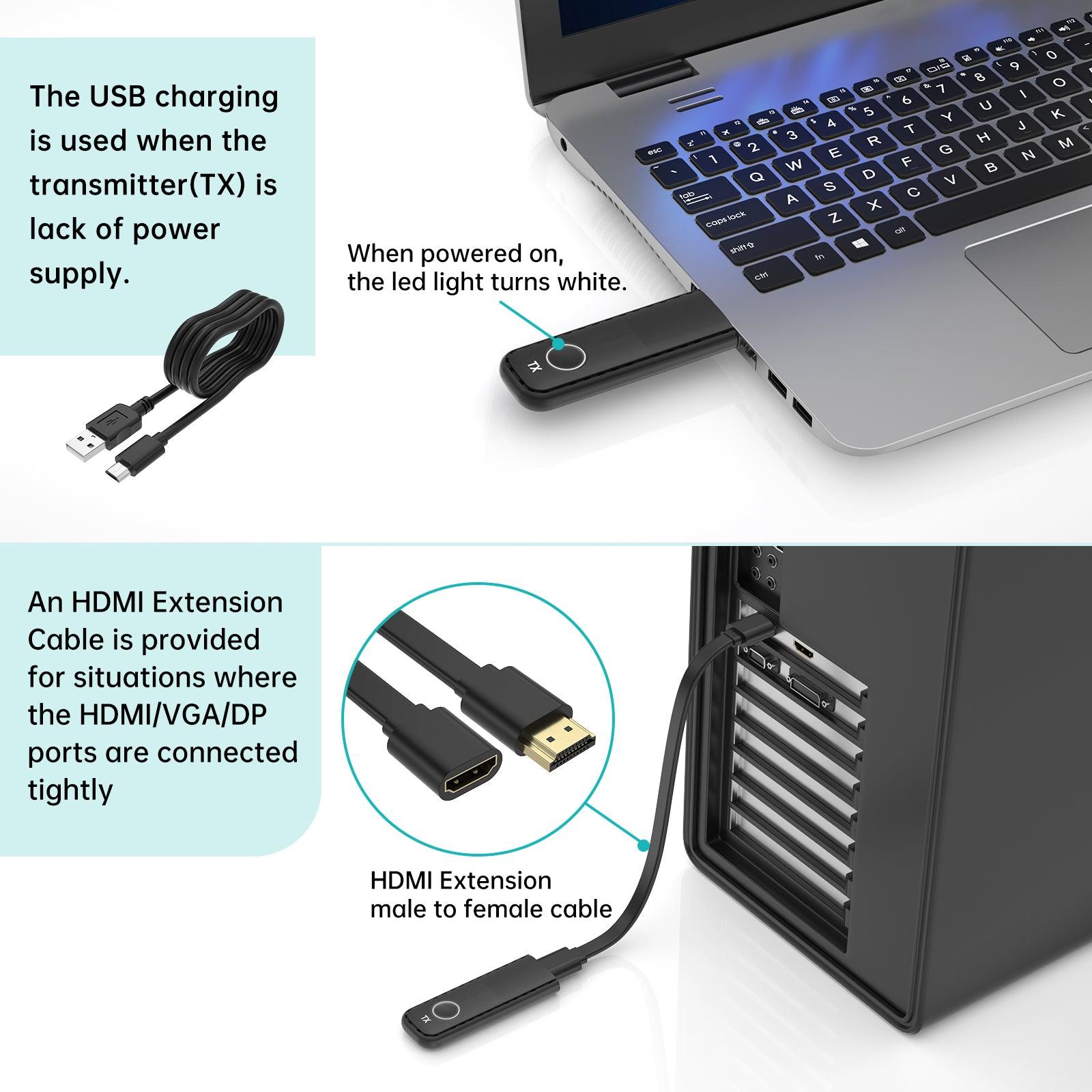 MT-VIKI Wireless HDMI Transmitter and Receiver Kit 100ft/30m 1080P（WX1） - MT-VIKI