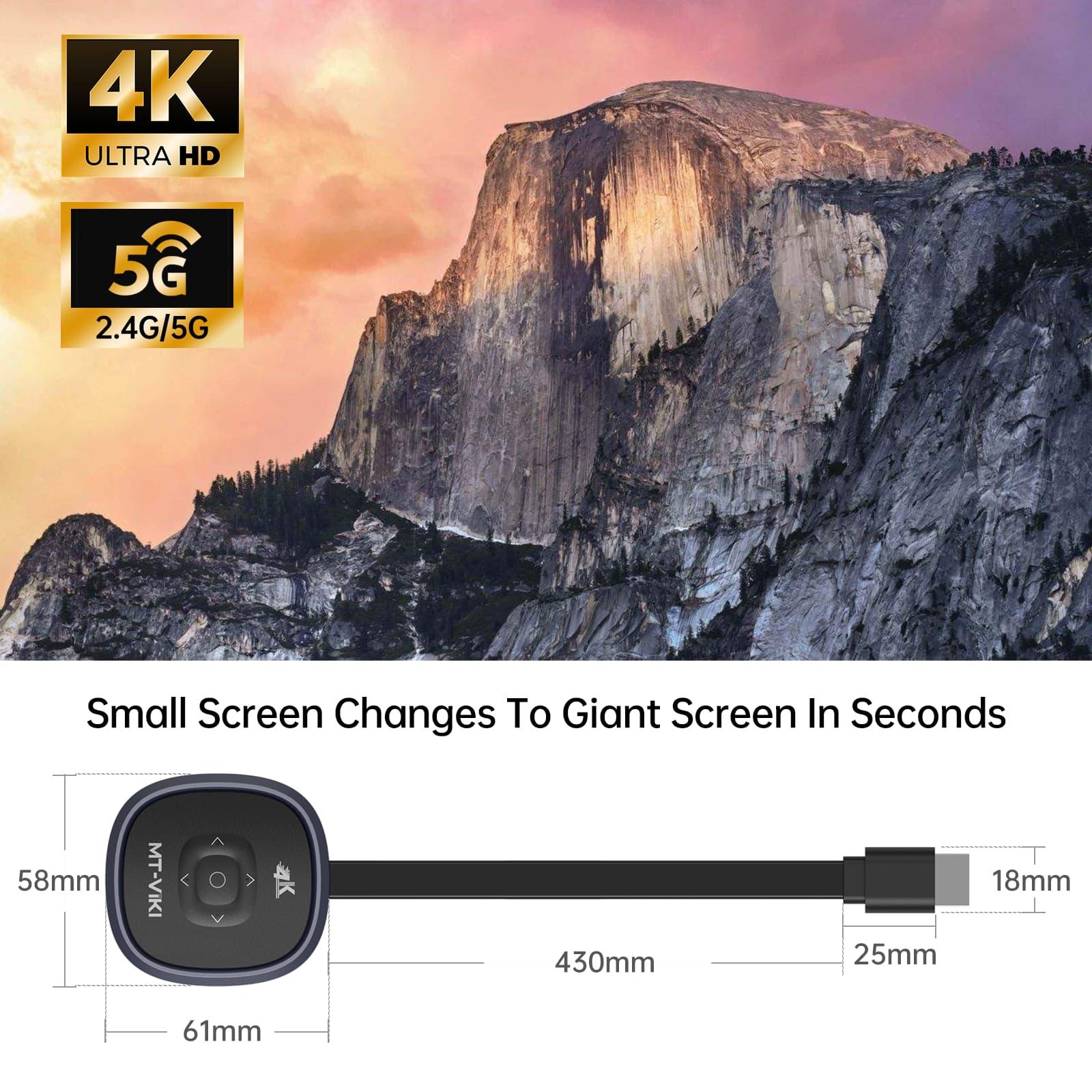 4K HDMI Wireless Screen Mirroring Adapter 5m（WX50） - MT-VIKI